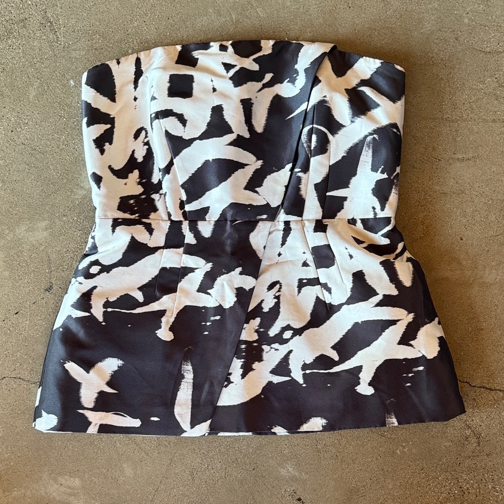 Whistles Navy and White Strapless Blouse
